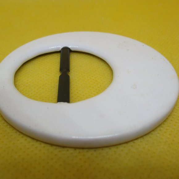 VTG 1980s Faux Leather & Silver Tone Metal Belt Buckle - Picture 6 of 7